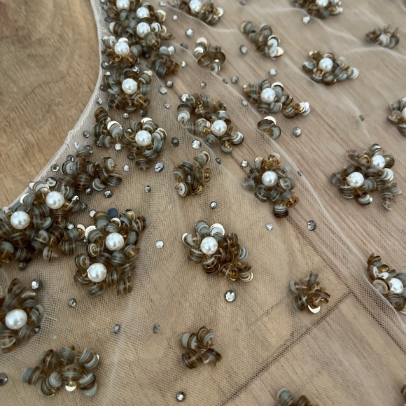 BHLDN long dress with beaded capelet - Picture 5 of 11